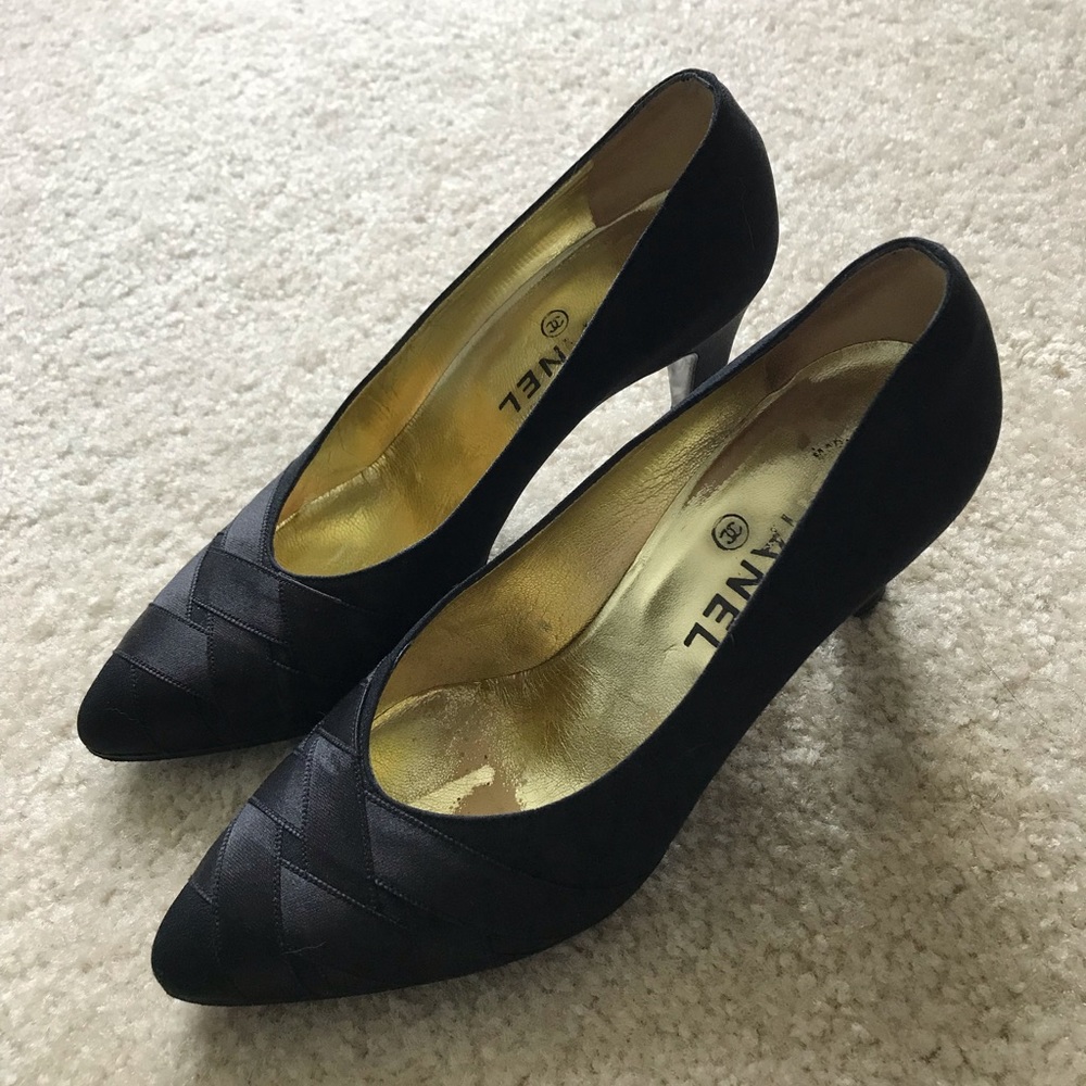 Chanel black heels, size 6